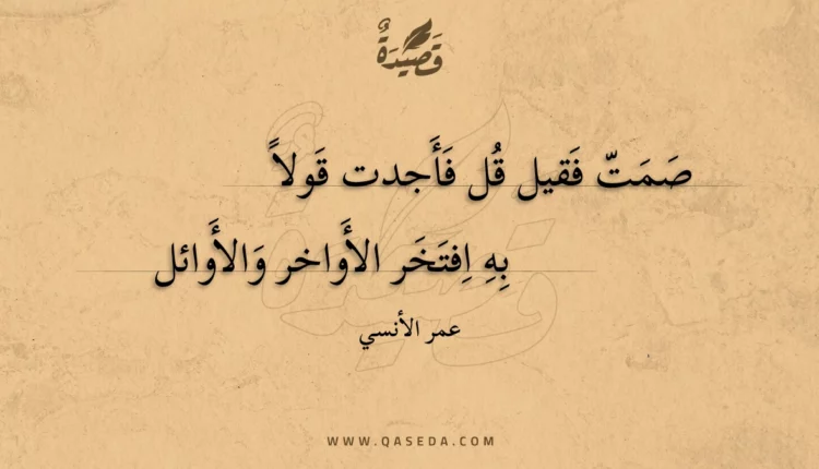 قصيدة صمت فقيل قل فأجدت قولا