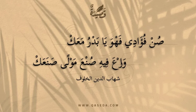 قصيدة صن فؤادي فهو يا بدر معك