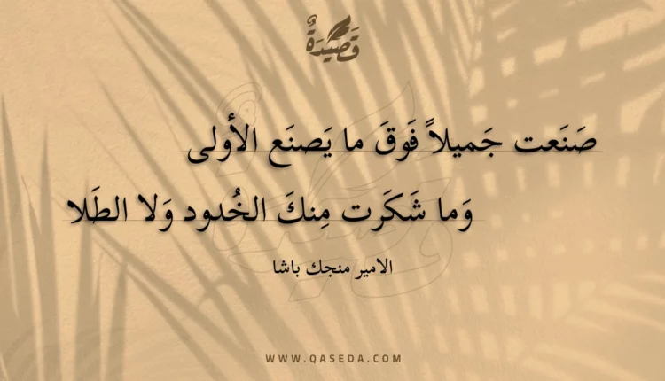 قصيدة صنعت جميلا فوق ما يصنع الأولى