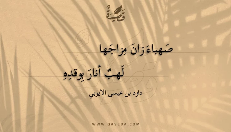 قصيدة صهباء زان مزاجها