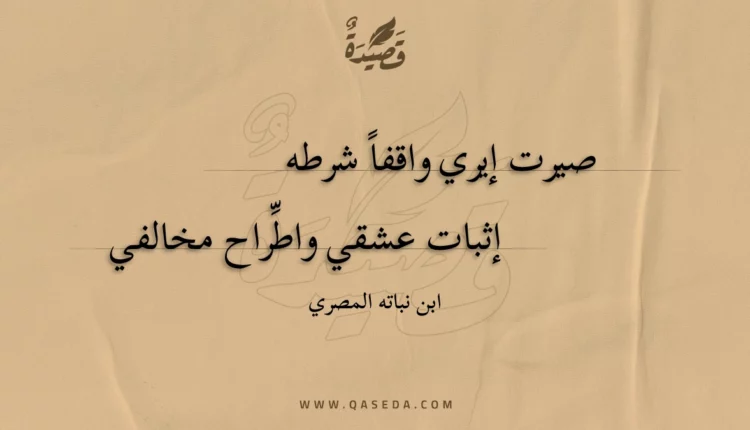 قصيدة صيرت إيري واقفا شرطه