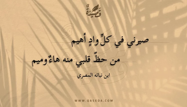 قصيدة صيرني في كل واد أهيم