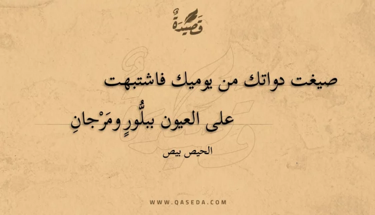 قصيدة صيغت دواتك من يوميك فاشتبهت
