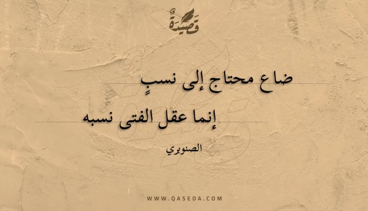 قصيدة ضاع محتاج إلى نسب