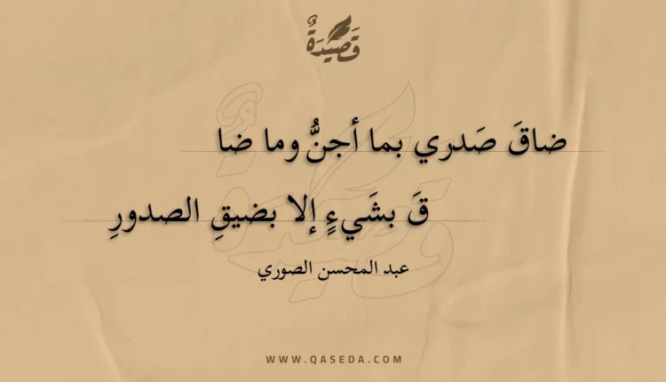 قصيدة ضاق صدري بما أجن وما ضاق