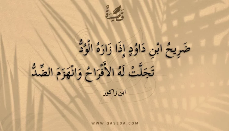 قصيدة ضريح ابن داود إذا زاره الود