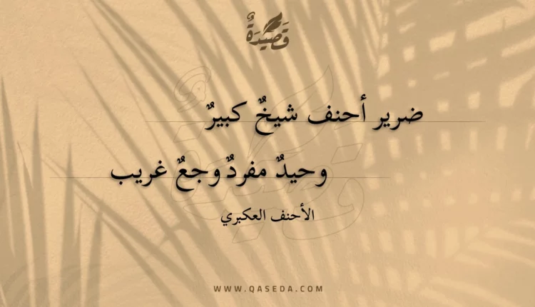 قصيدة ضرير أحنف شيخ كبير