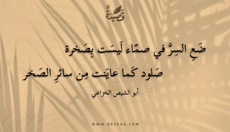 قصيدة ضع السر في صماء ليست بصخرة