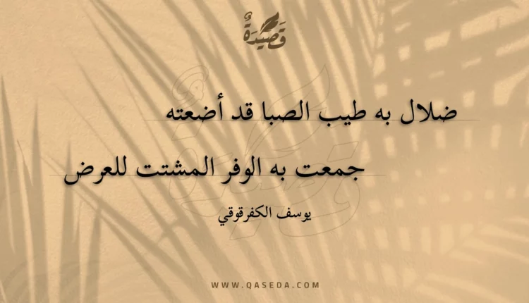 قصيدة ضلال به طيب الصبا قد أضعته