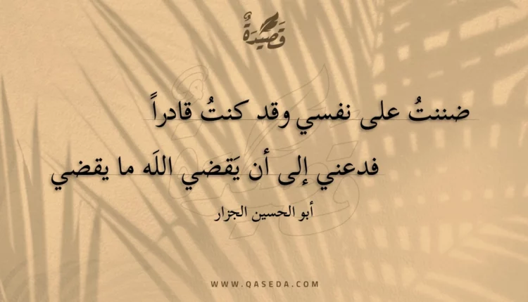 قصيدة ضننت على نفسي وقد كنت قادرا