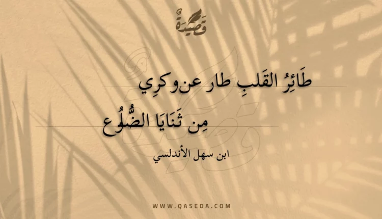 قصيدة طائر القلب طار عن وكري