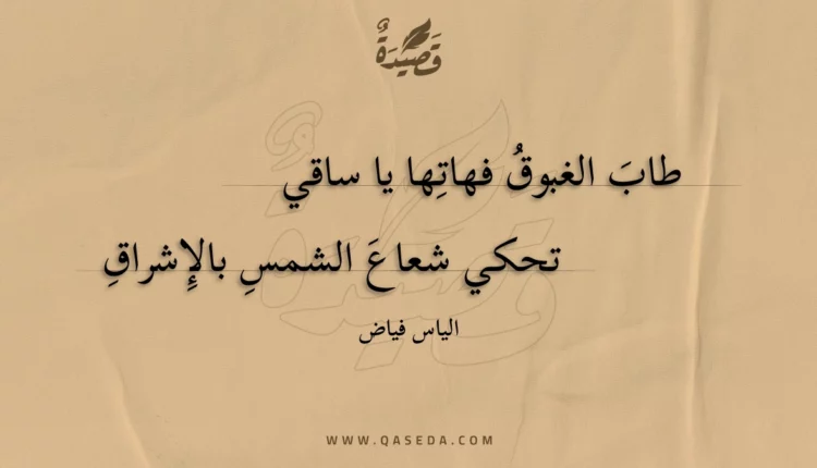 قصيدة طاب الغبوق فهاتها يا ساقي