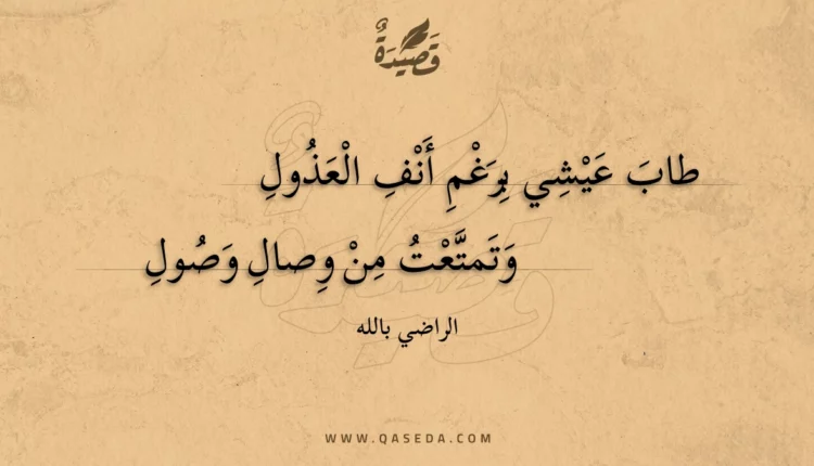 قصيدة طاب عيشي برغم أنف العذول