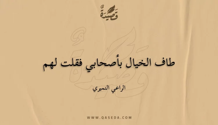 قصيدة طاف الخيال بأصحابي فقلت لهم