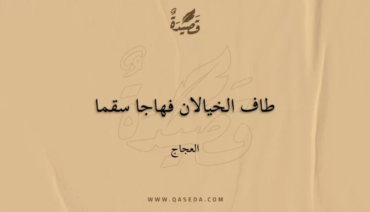 قصيدة طاف الخيالان فهاجا سقما