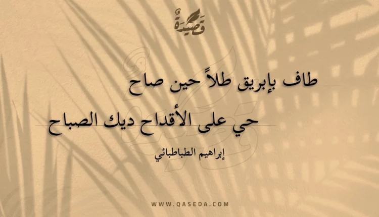 قصيدة طاف بإبريق طلا حين صاح