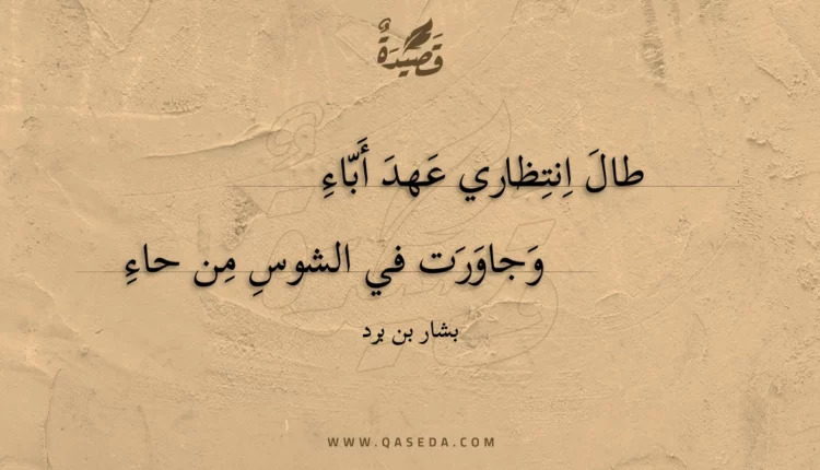 قصيدة طال انتظاري عهد أباء