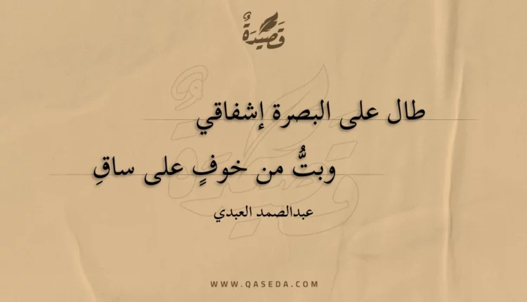 قصيدة طال على البصرة إشفاقي