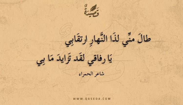 قصيدة طال مني لذا النهار ارتقابي