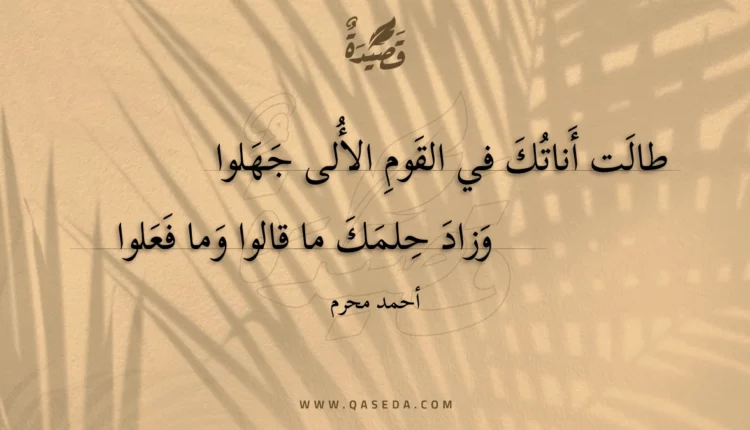 قصيدة طالت أناتك في القوم الألى جهلوا