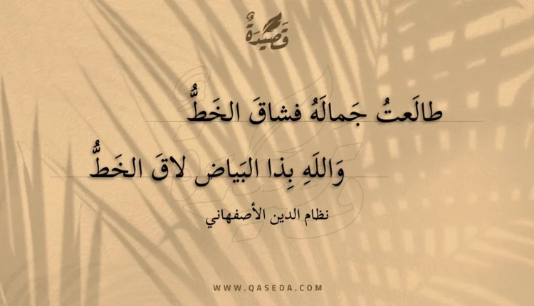 قصيدة طالعت جماله فشاق الخط