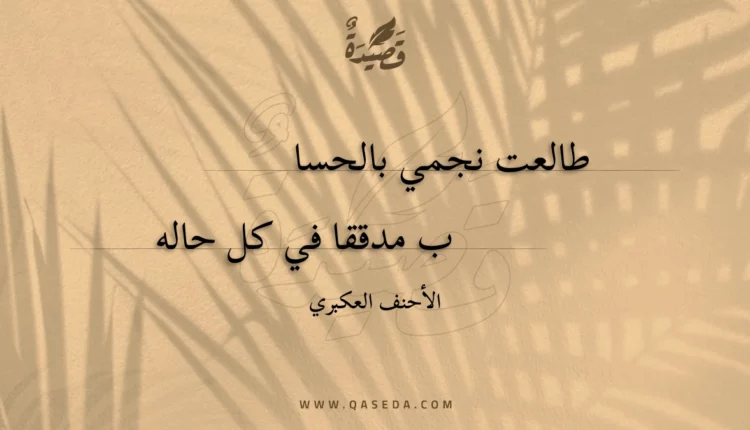 قصيدة طالعت نجمي بالحساب