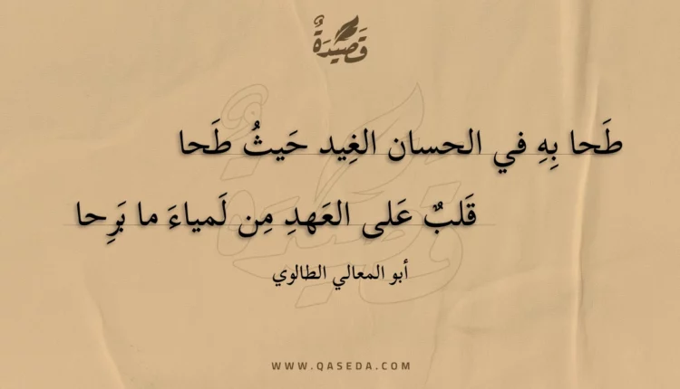 قصيدة طحا به في الحسان الغيد حيث طحا