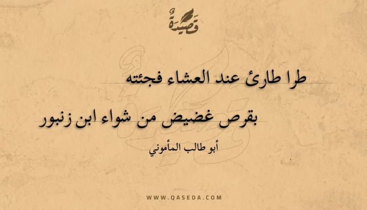 قصيدة طرا طارئ عند العشاء فجئته