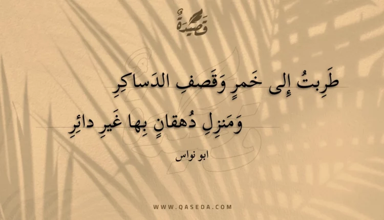 قصيدة طربت إلى خمر وقصف الدساكر