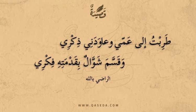 قصيدة طربت إلى عمي وعاودني ذكري