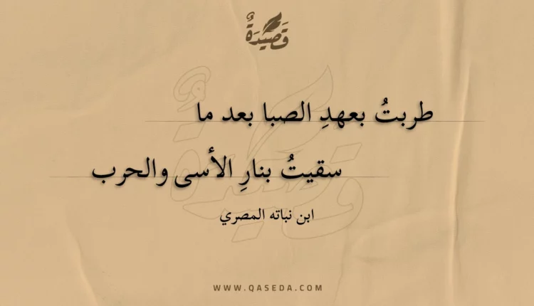 قصيدة طربت بعهد الصبا بعد ما