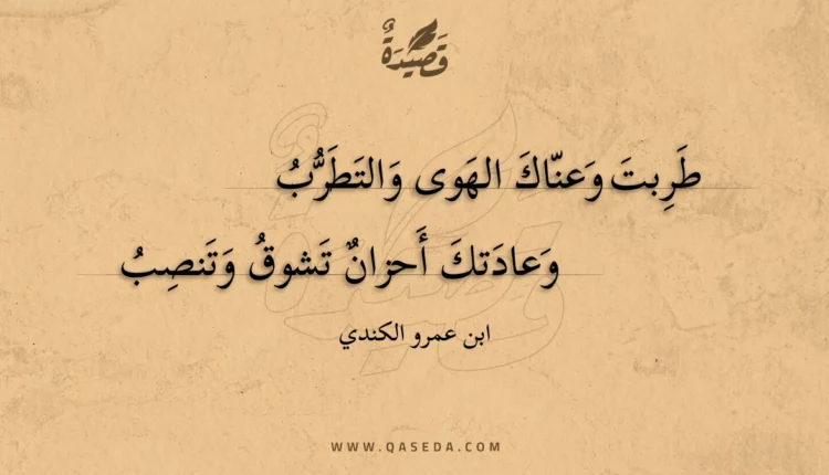 قصيدة طربت وعناك الهوى والتطربُ