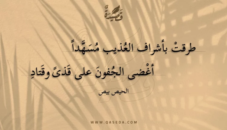 قصيدة طرقت بأشراف العذيب مسهدا