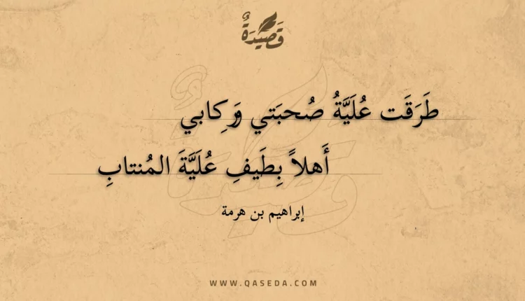قصيدة طرقت علية صحبتي وركابي
