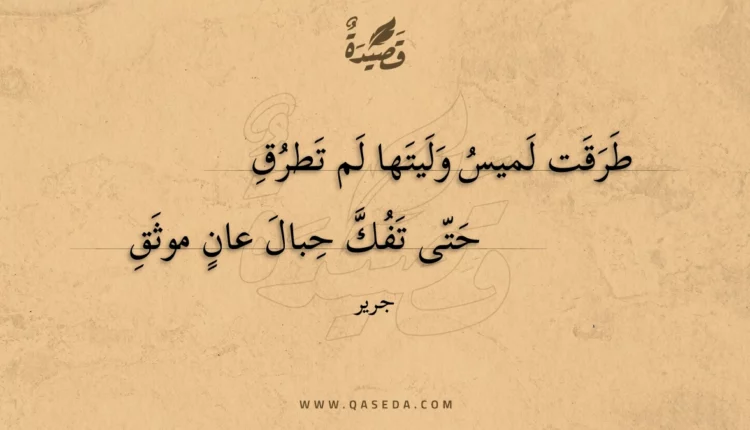 قصيدة طرقت لميس وليتها لم تطرق