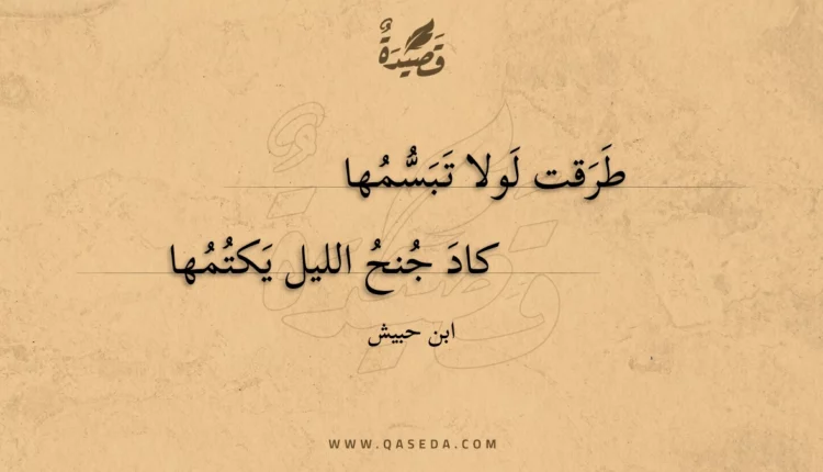 قصيدة طرقت لولا تبسمها