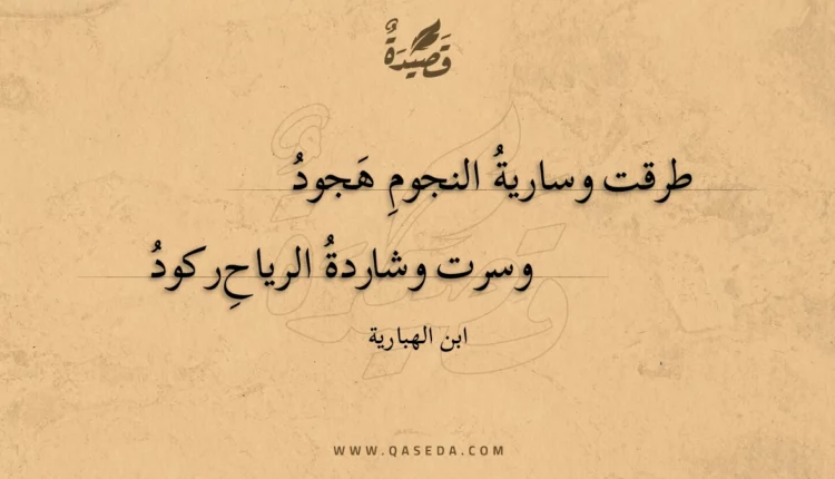 قصيدة طرقت وسارية النجوم هجود