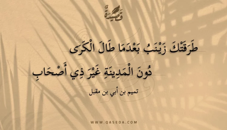 قصيدة طرقتك زينب بعدما طال الكرى
