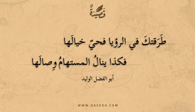 قصيدة طرقتك في الرؤيا فحي خيالها