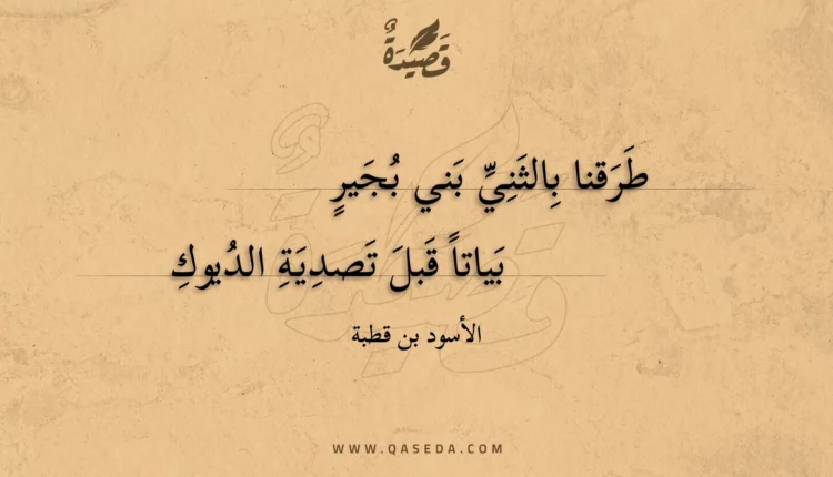 قصيدة طرقنا بالثني بني بجير