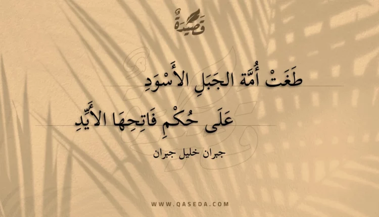 قصيدة طغت أمة الجيل الأسود