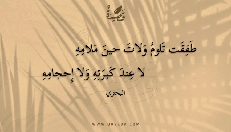 قصيدة طفقت تلوم ولات حين ملامه