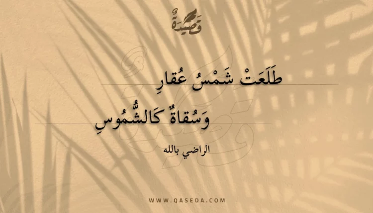 قصيدة طلعت شمس عقار