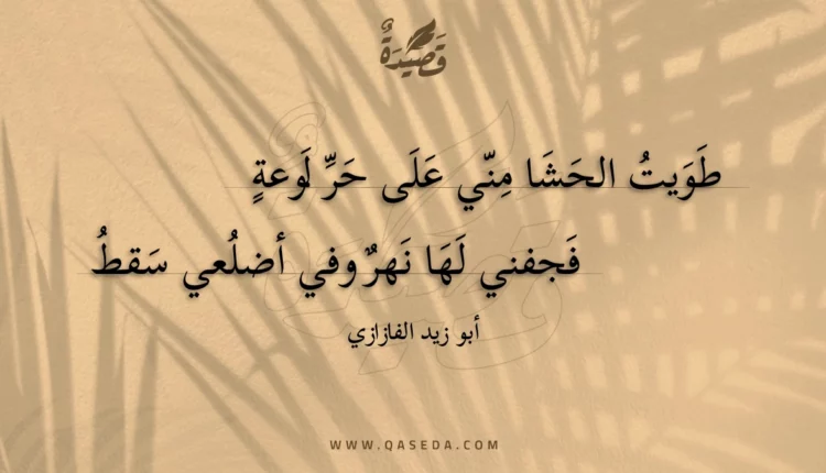 قصيدة طويت الحشا مني على حر لوعة