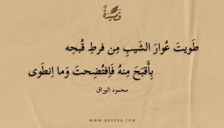 قصيدة طويت عوار الشيب من فرط قبحه
