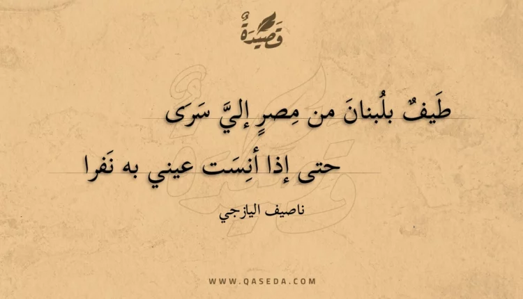 قصيدة طيف بلبنان من مصر إلي سرى