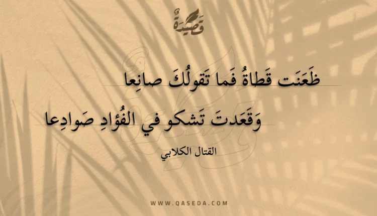 قصيدة ظعنت قطاة فما تقولك صانعا