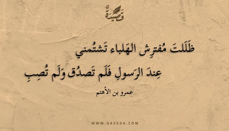 قصيدة ظللت مفترش الهلباء تشتمني