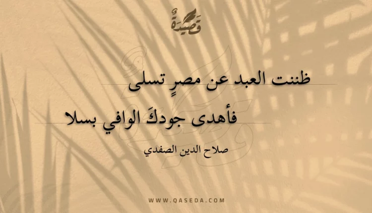 قصيدة ظننت العبد عن مصر تسلى