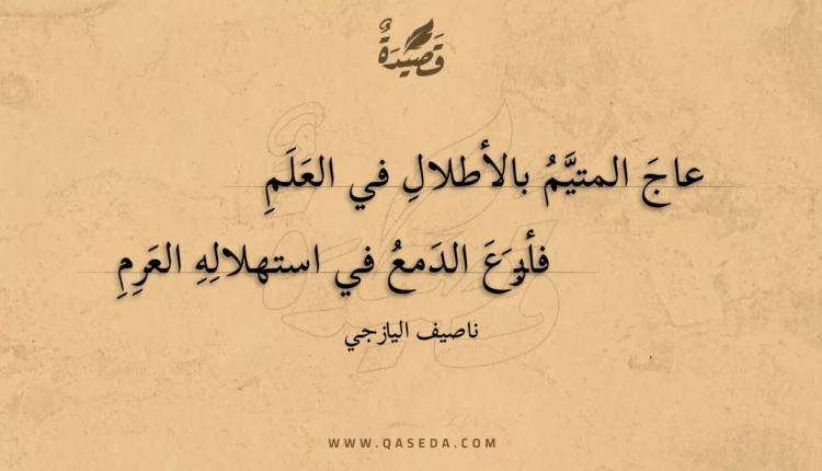 قصيدة عاج المتيم بالأطلال في العلم
